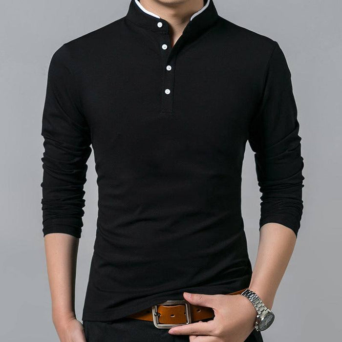 Business Mandarin Collar Polo Shirt