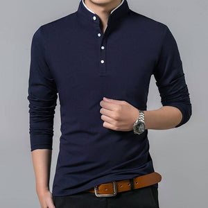 Business Mandarin Collar Polo Shirt