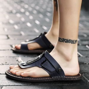 New Men Comfortable Leather Beach Sandals