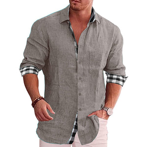 2022 Summer Gentleman Paneled Casual Buttons Pocket Shirt