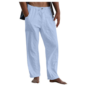 Men's linen beach casual loose-fitting pants