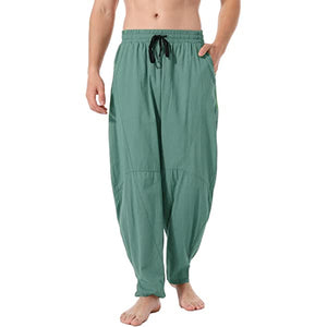 Men's Linen Cotton Loose Fit Casual Pants