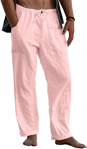 Men's linen beach casual loose-fitting pants