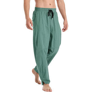 Men's Linen Cotton Loose Fit Casual Pants