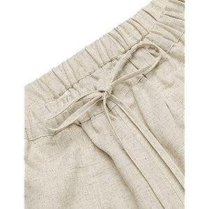 Mens Linen Loose Casual Lightweight Elastic Waist Yoga Beach Pants