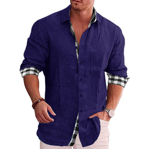 2022 Summer Gentleman Paneled Casual Buttons Pocket Shirt