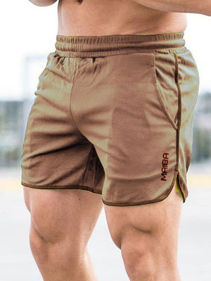 Men's Monogrammed Solid Color Sports Shorts