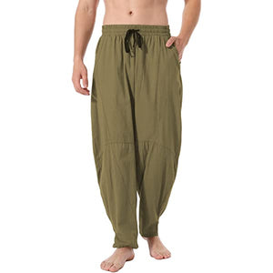 Men's Linen Cotton Loose Fit Casual Pants