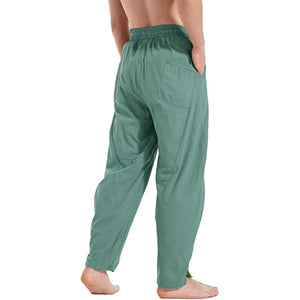 Men's Linen Cotton Loose Fit Casual Pants