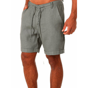 Linen Pure Color Casual Shorts