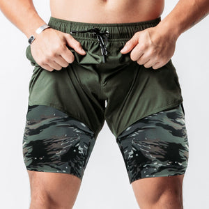 Double layer Jogger Bermuda Shorts