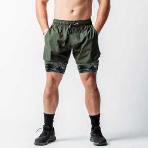 Double layer Jogger Bermuda Shorts