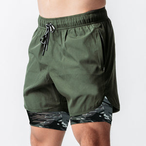 Double layer Jogger Bermuda Shorts