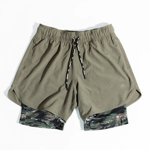 Double layer Jogger Bermuda Shorts