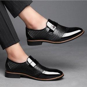 Large Size Men Stylish Cap Toe Slip On Formal Dress Shoes