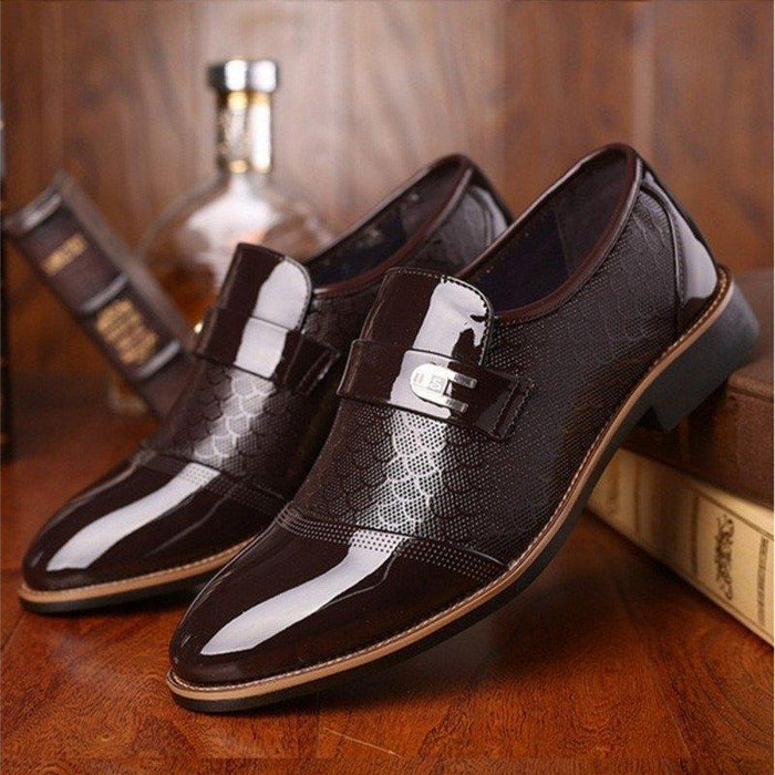 Large Size Men Stylish Cap Toe Slip On Formal Dress Shoes