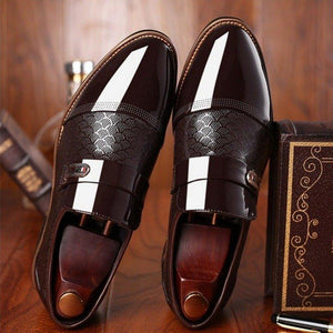 Large Size Men Stylish Cap Toe Slip On Formal Dress Shoes