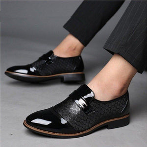 Large Size Men Stylish Cap Toe Slip On Formal Dress Shoes