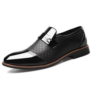 Large Size Men Stylish Cap Toe Slip On Formal Dress Shoes