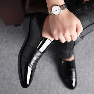 Men Large Size Business Leather Shoes Dress Pointed Shoes