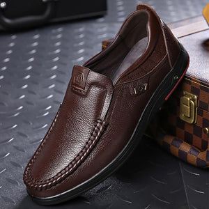 🔥Hot Sale🎁--50% OFF 🎉 Mens Genuine Leather Soft Insole Casual Business Slip On Loafers