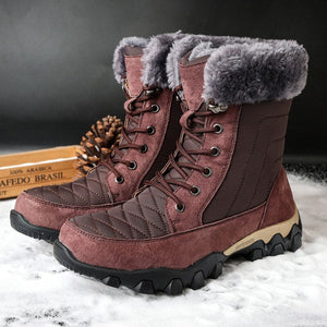 Quality Waterproof With Fur Snow Boots