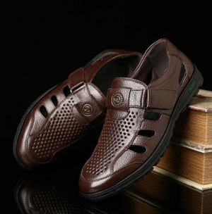 Men's Genuine Leather Hollow Out Sandals